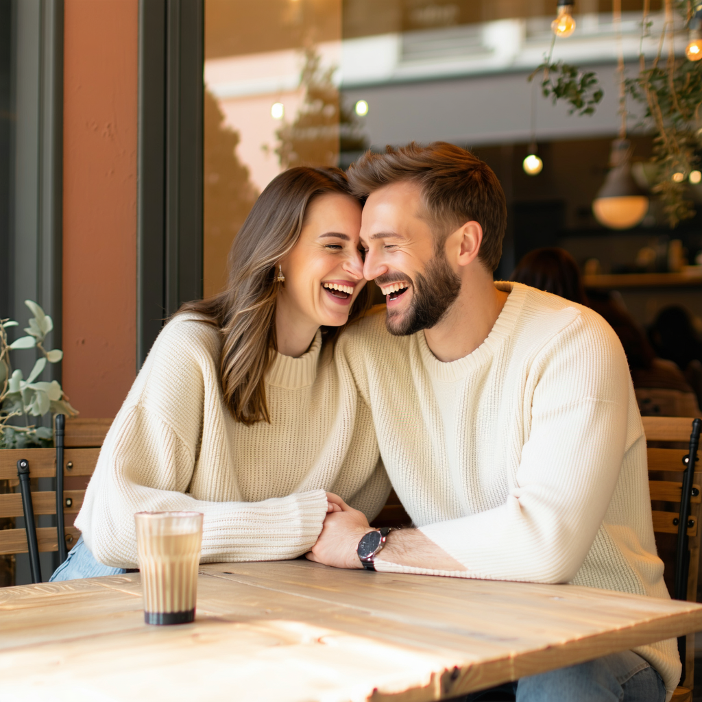 Séance engagement, fous rires au café